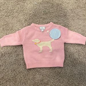 NWT Little English pink dog sweater 9-12M